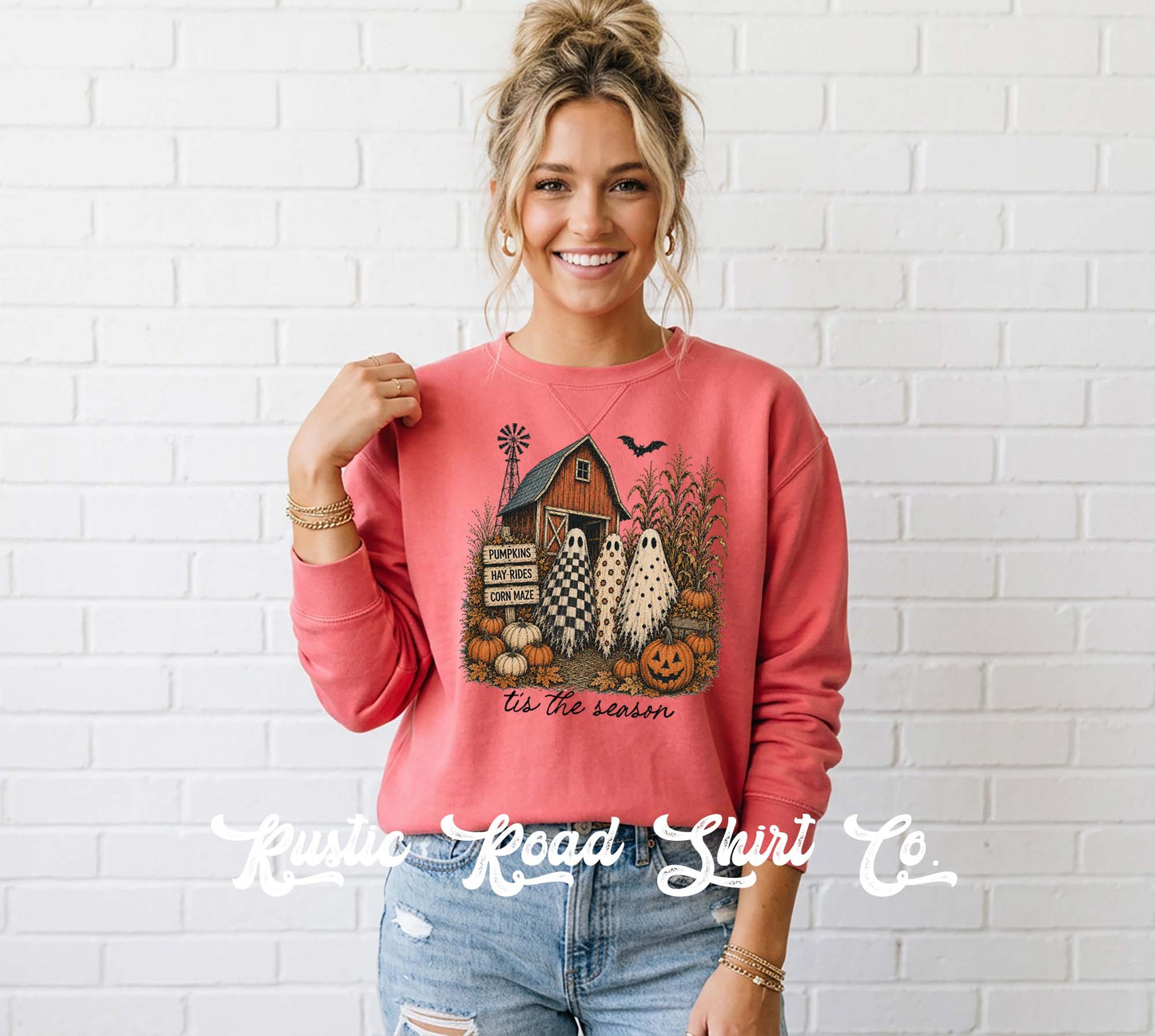 Ghost Halloween Sweatshirt, Vintage Inspired Halloween Sweatshirt, Garment Dyed Crewneck Sweatshirt (Copy)