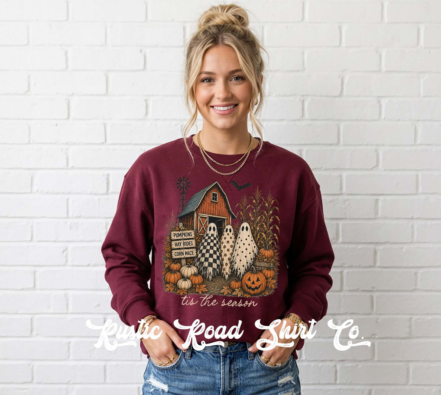 Ghost Halloween Sweatshirt, Vintage Inspired Halloween Sweatshirt, Garment Dyed Crewneck Sweatshirt (Copy)