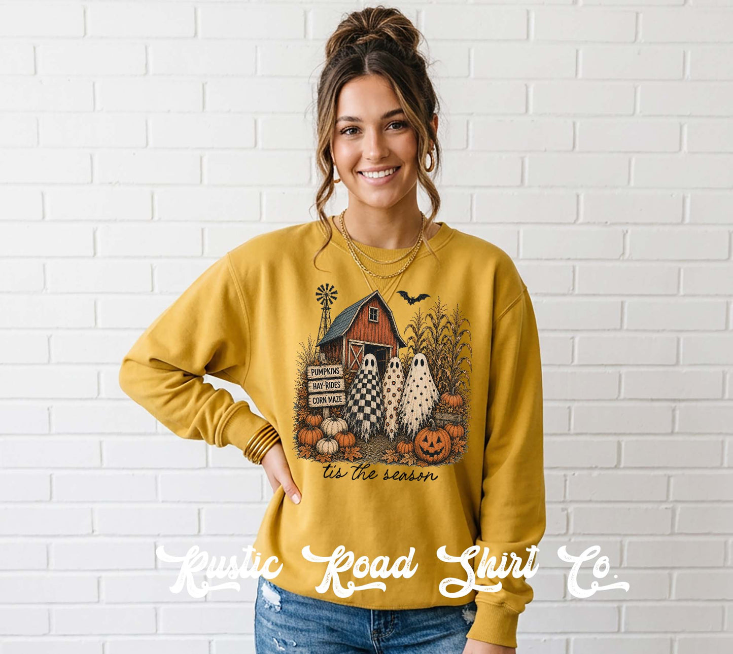 Ghost Halloween Sweatshirt, Vintage Inspired Halloween Sweatshirt, Garment Dyed Crewneck Sweatshirt (Copy)