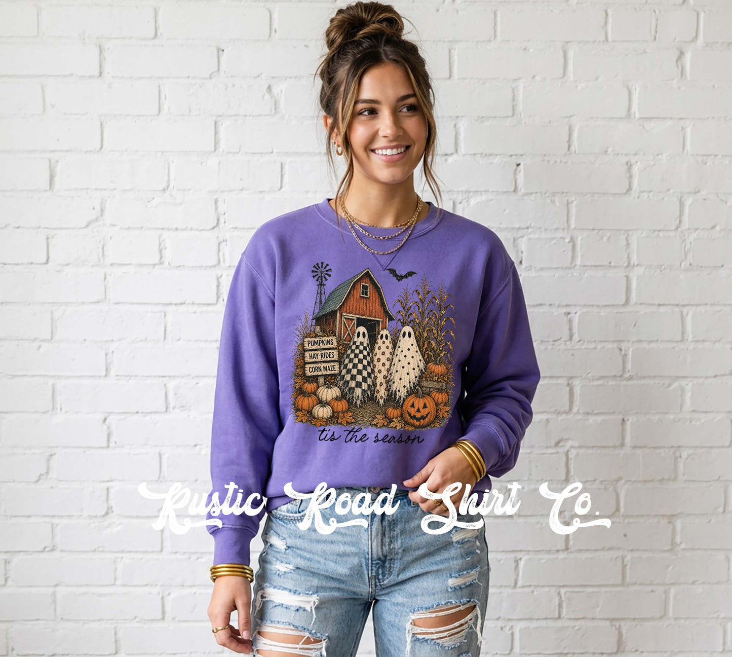 Ghost Halloween Sweatshirt, Vintage Inspired Halloween Sweatshirt, Garment Dyed Crewneck Sweatshirt (Copy)