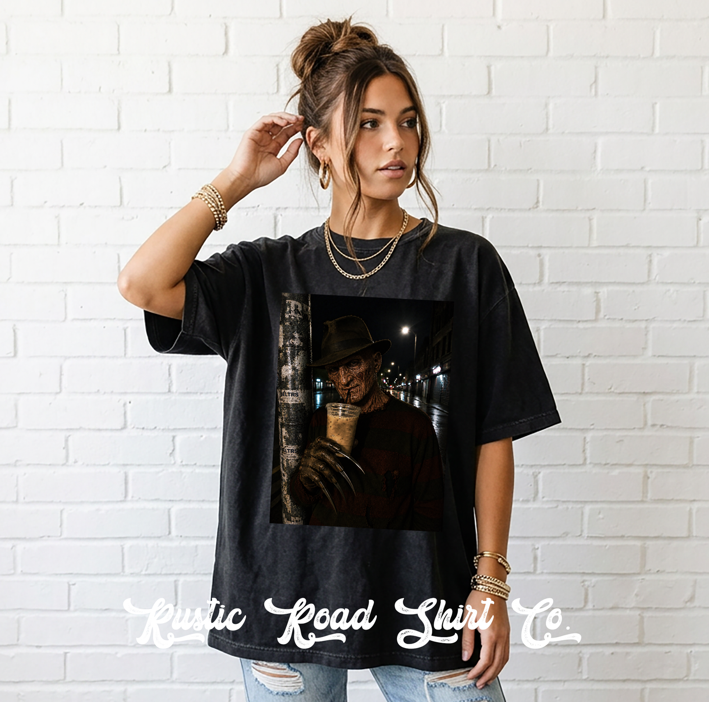 Halloween Monster Graphic T-Shirt | Vintage Halloween Oversized Tee