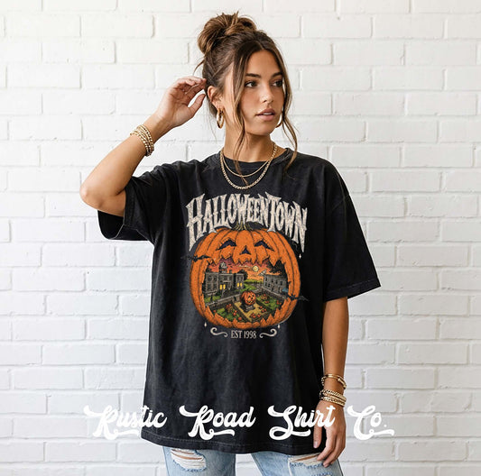 Halloweentown Shirt, Vintage Inspired Halloween Shirt, Comfort Colors Oversized Tee