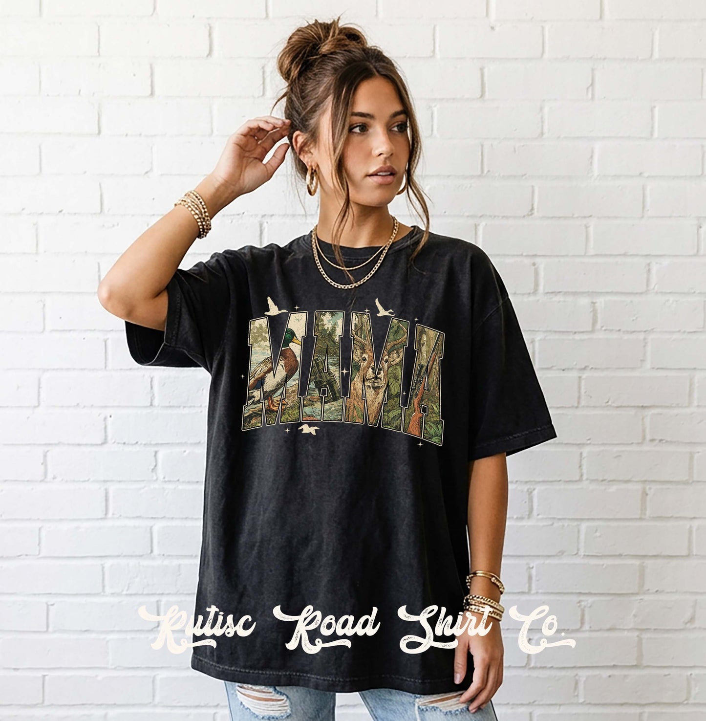 Camo Mama Hunting Shirt, Comfort Colors Oversized Tee