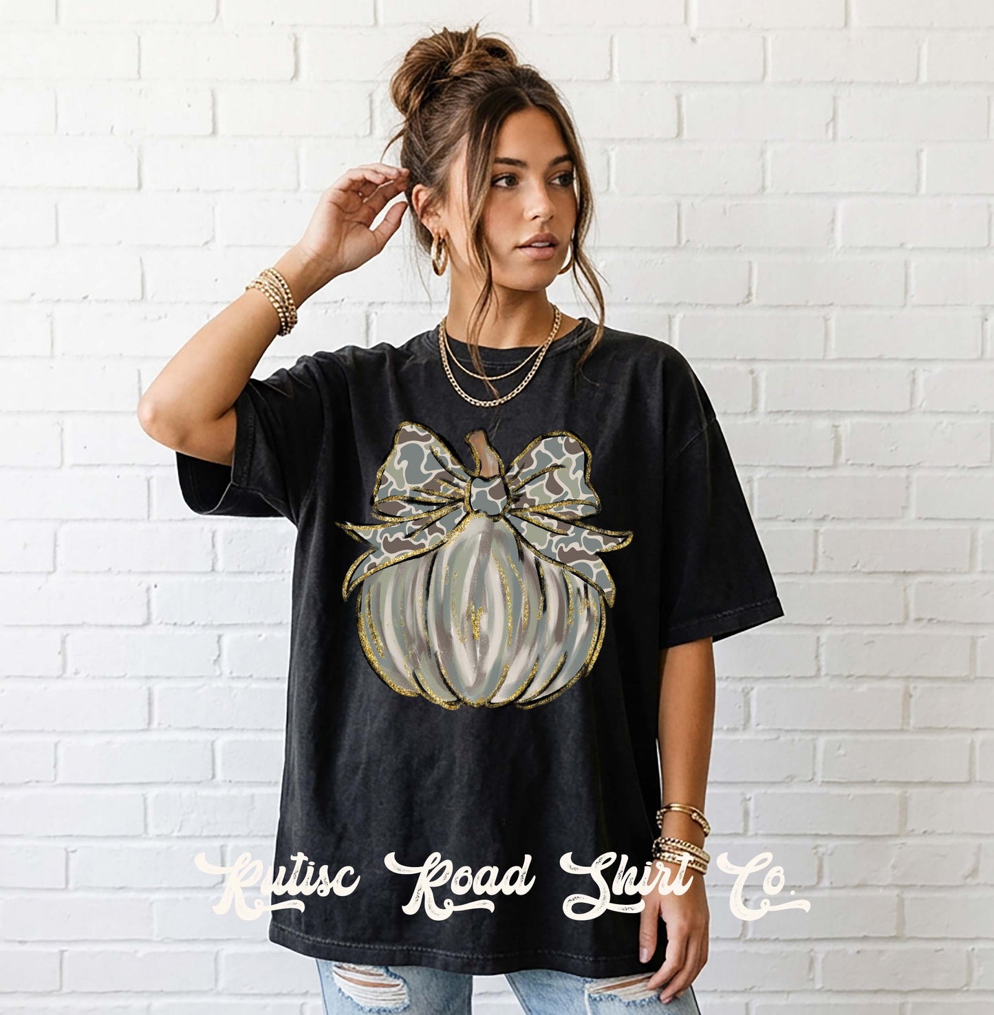 Camo Pumpkin Halloween Shirt, Comfort Colors Oversized Tee