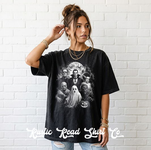Halloween Monster Graphic T-Shirt | Vintage Halloween Oversized Tee
