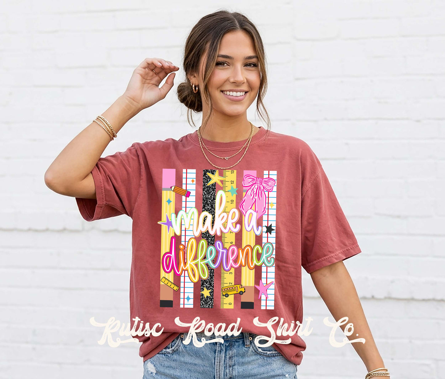Make A Difference Teacher Shirt, Comfort Colors Oversized Tee