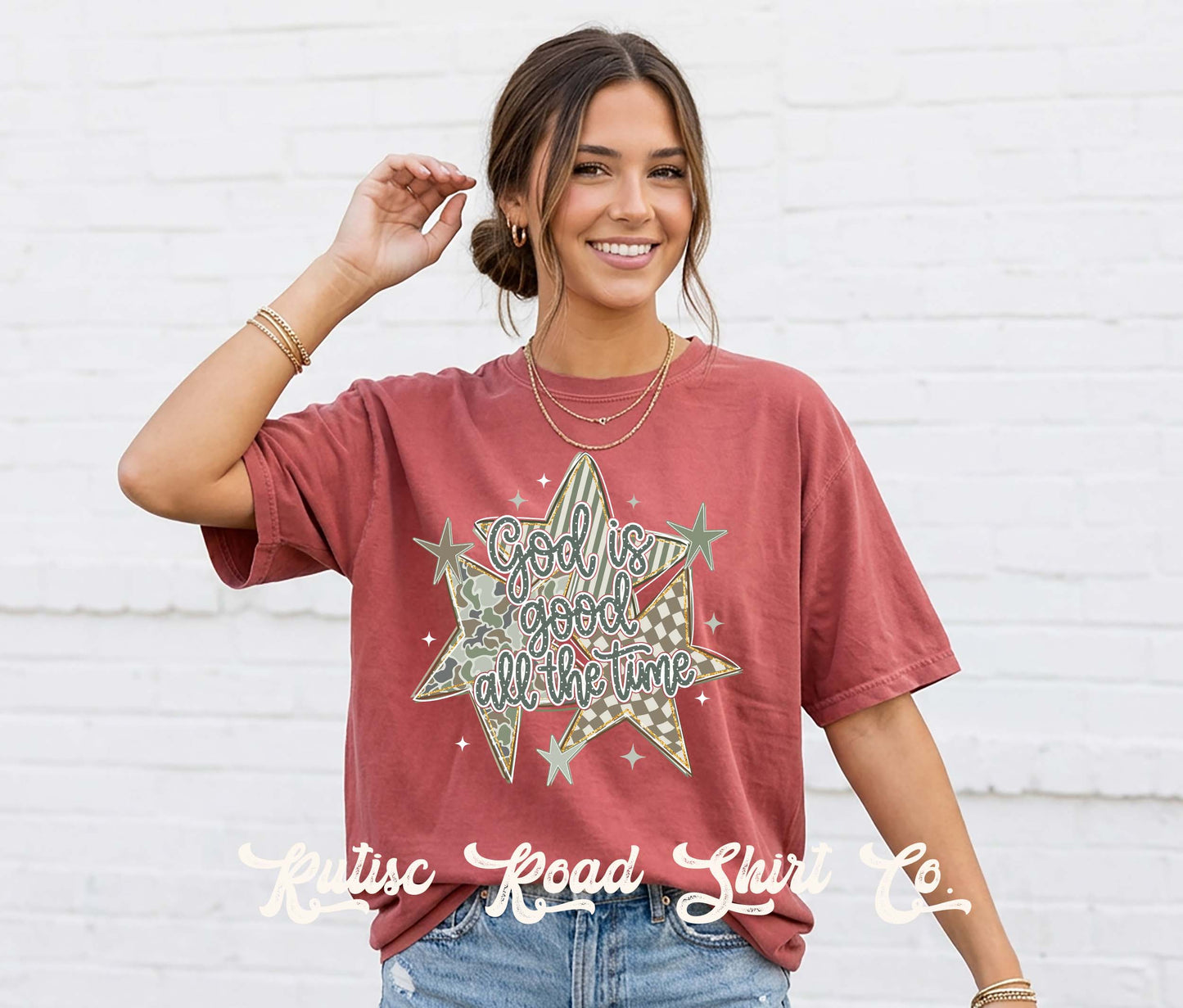 God is Good All the Time Camo Shirt, Comfort Colors Oversized Tee