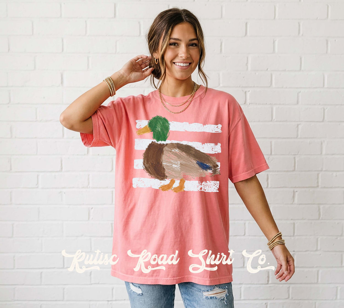 Duck Hunting Striped Shirt, Comfort Colors Oversized Tee