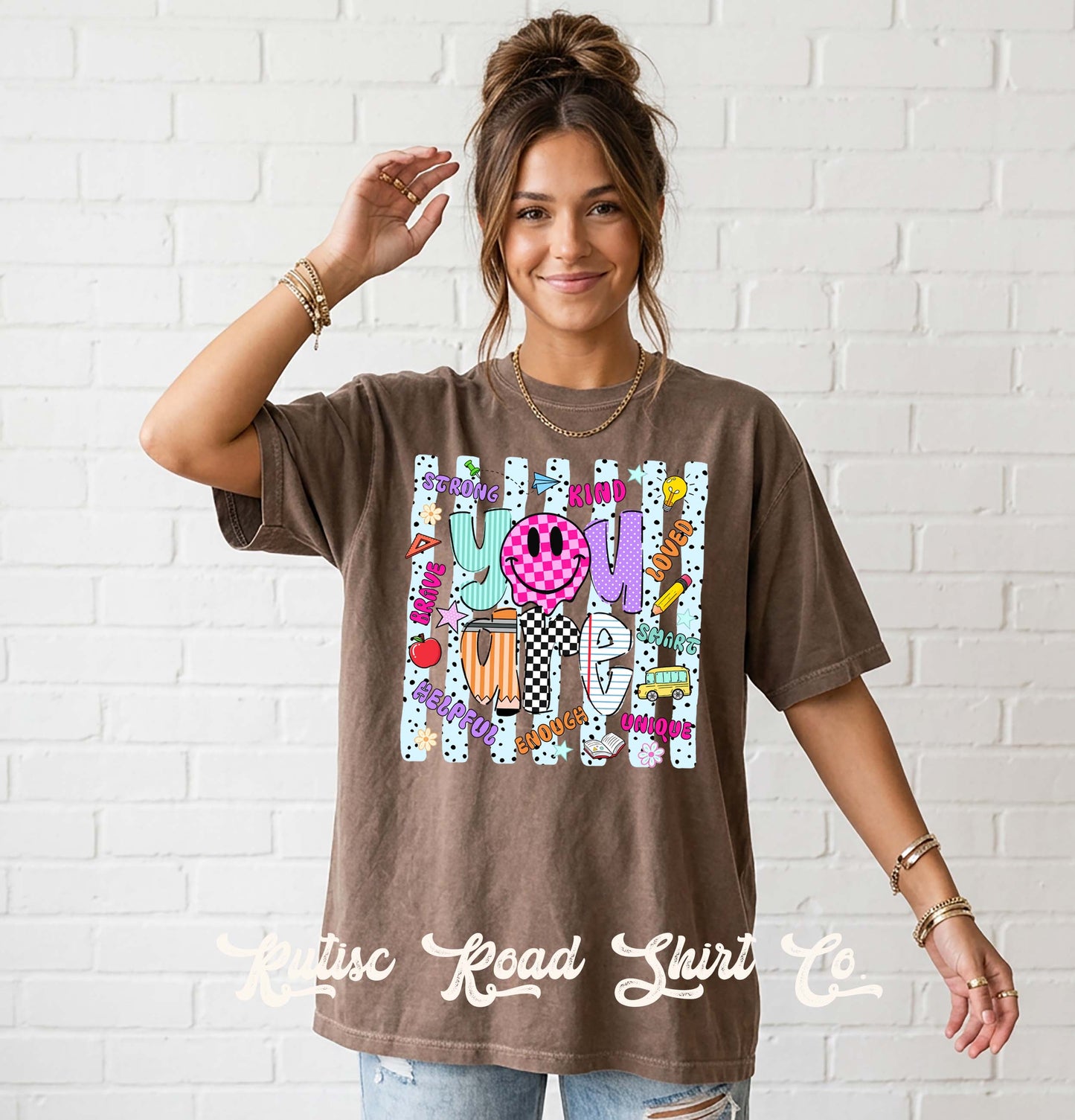 You are Enough Teacher Shirt, Comfort Colors Oversized Tee