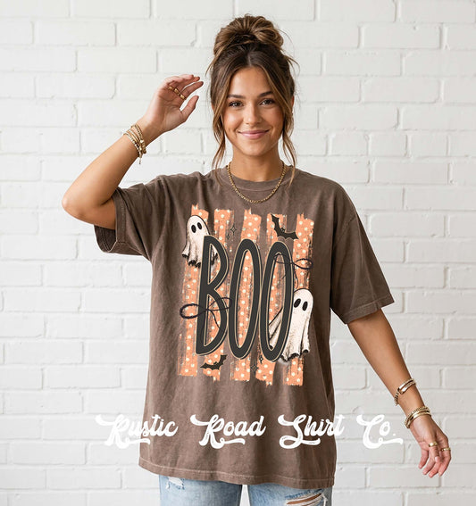 Boo Ghost Shirt, Vintage Inspired Halloween Shirt, Comfort Colors Oversized Tee