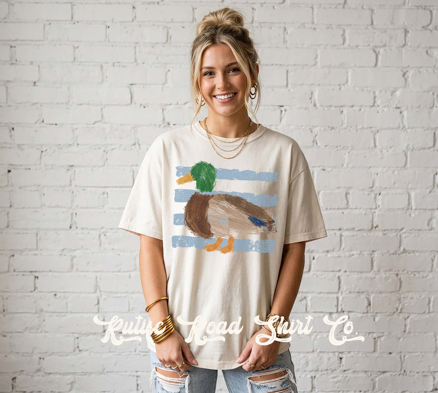 Duck Hunting Striped Shirt, Comfort Colors Oversized Tee