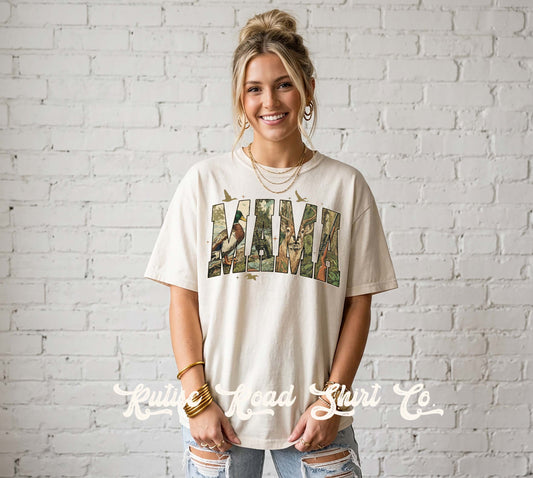 Camo Mama Hunting Shirt, Comfort Colors Oversized Tee