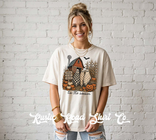 Ghost Halloween Shirt, Vintage Inspired Halloween Shirt, Comfort Colors Oversized Tee (Copy)