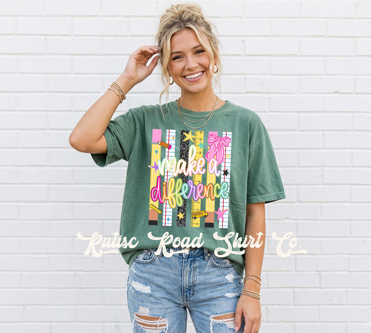 Make A Difference Teacher Shirt, Comfort Colors Oversized Tee