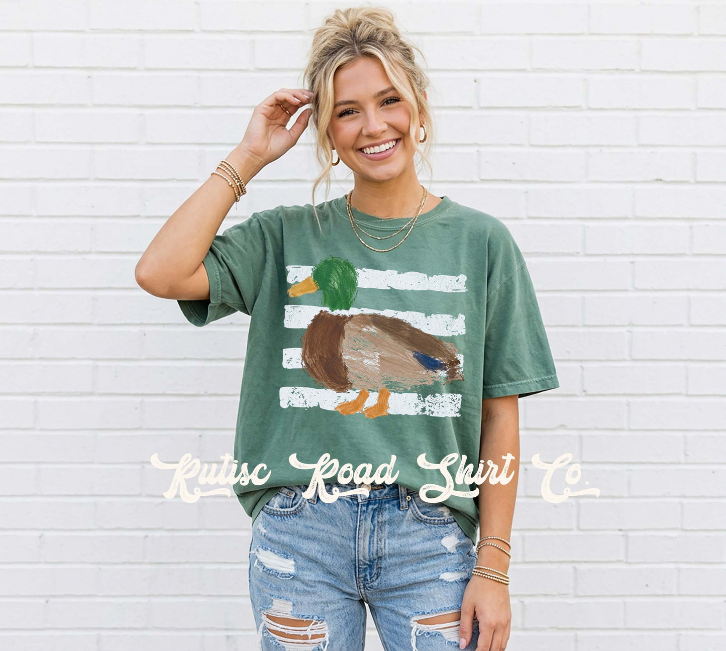 Duck Hunting Striped Shirt, Comfort Colors Oversized Tee