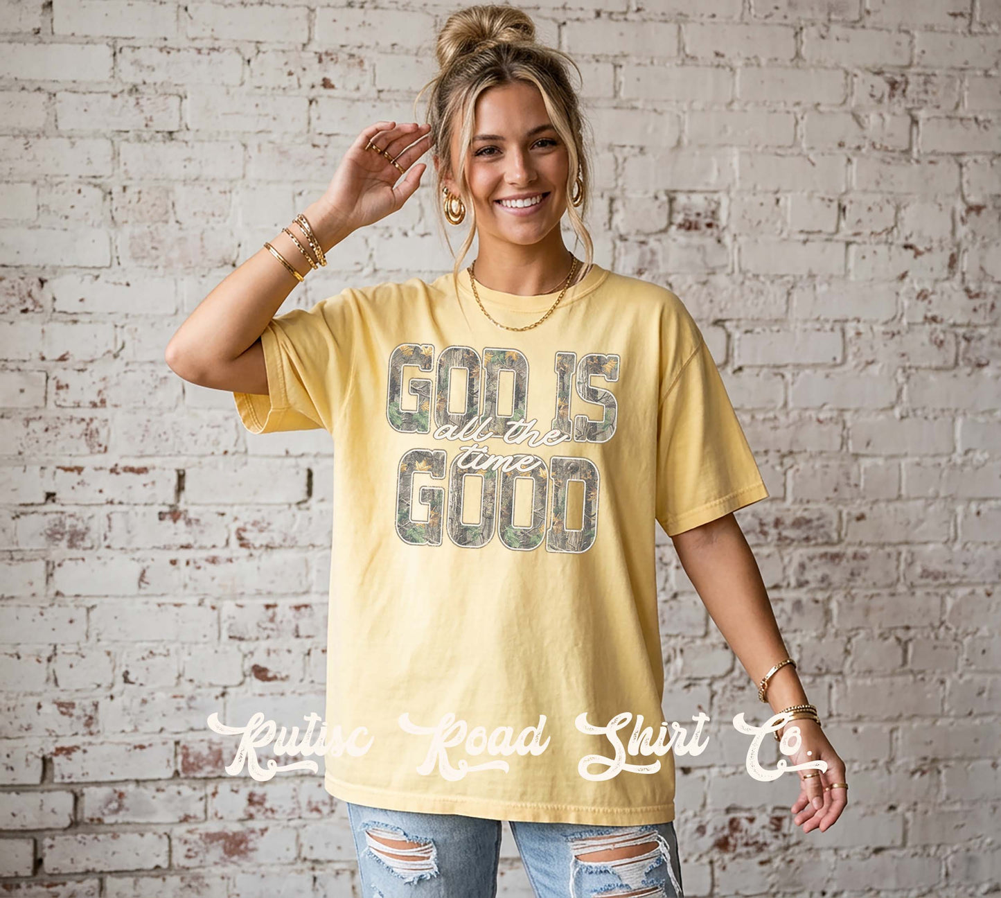 God is Good Camo Shirt, Religious Shirt, Comfort Colors Oversized Tee