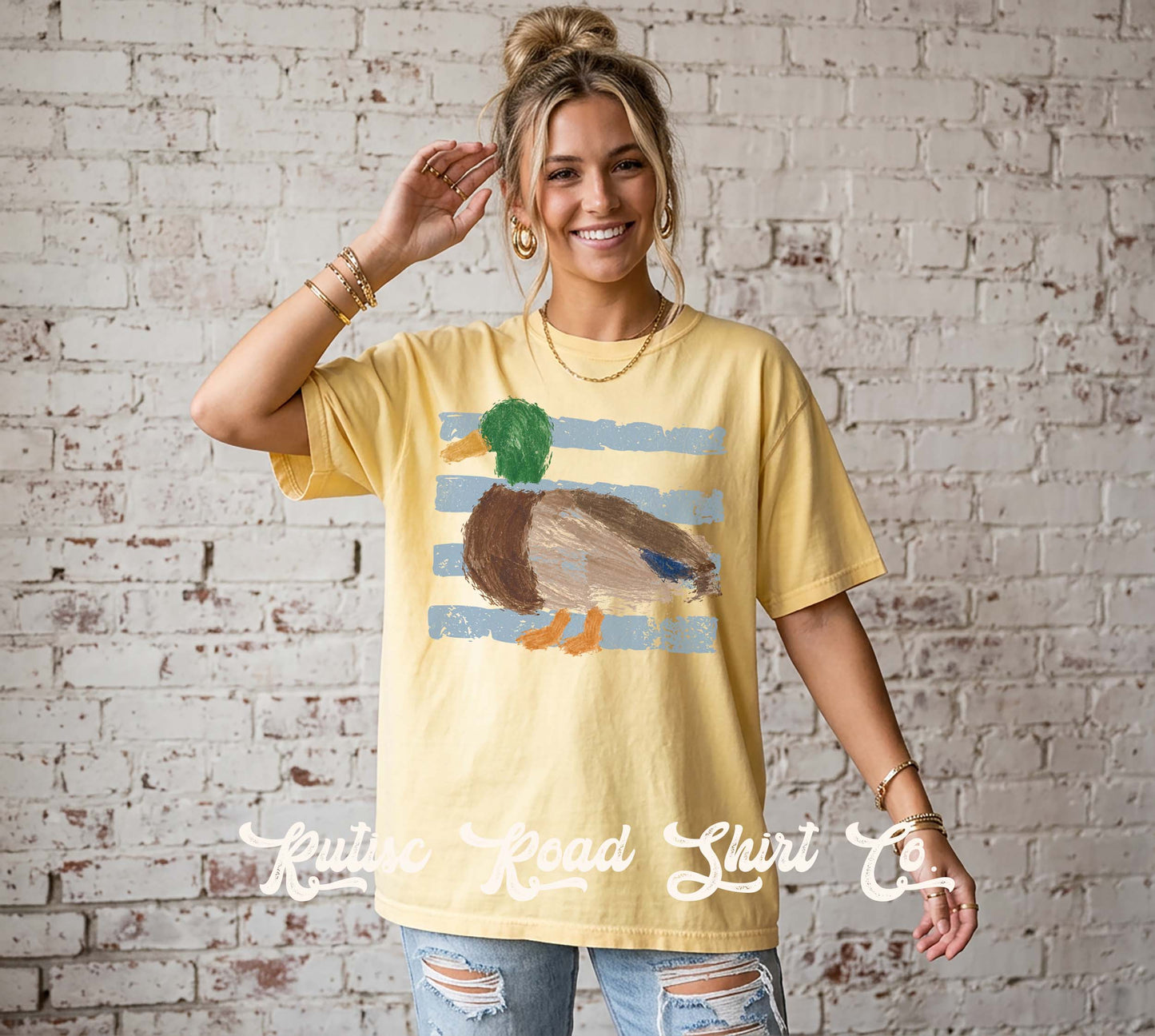 Duck Hunting Striped Shirt, Comfort Colors Oversized Tee