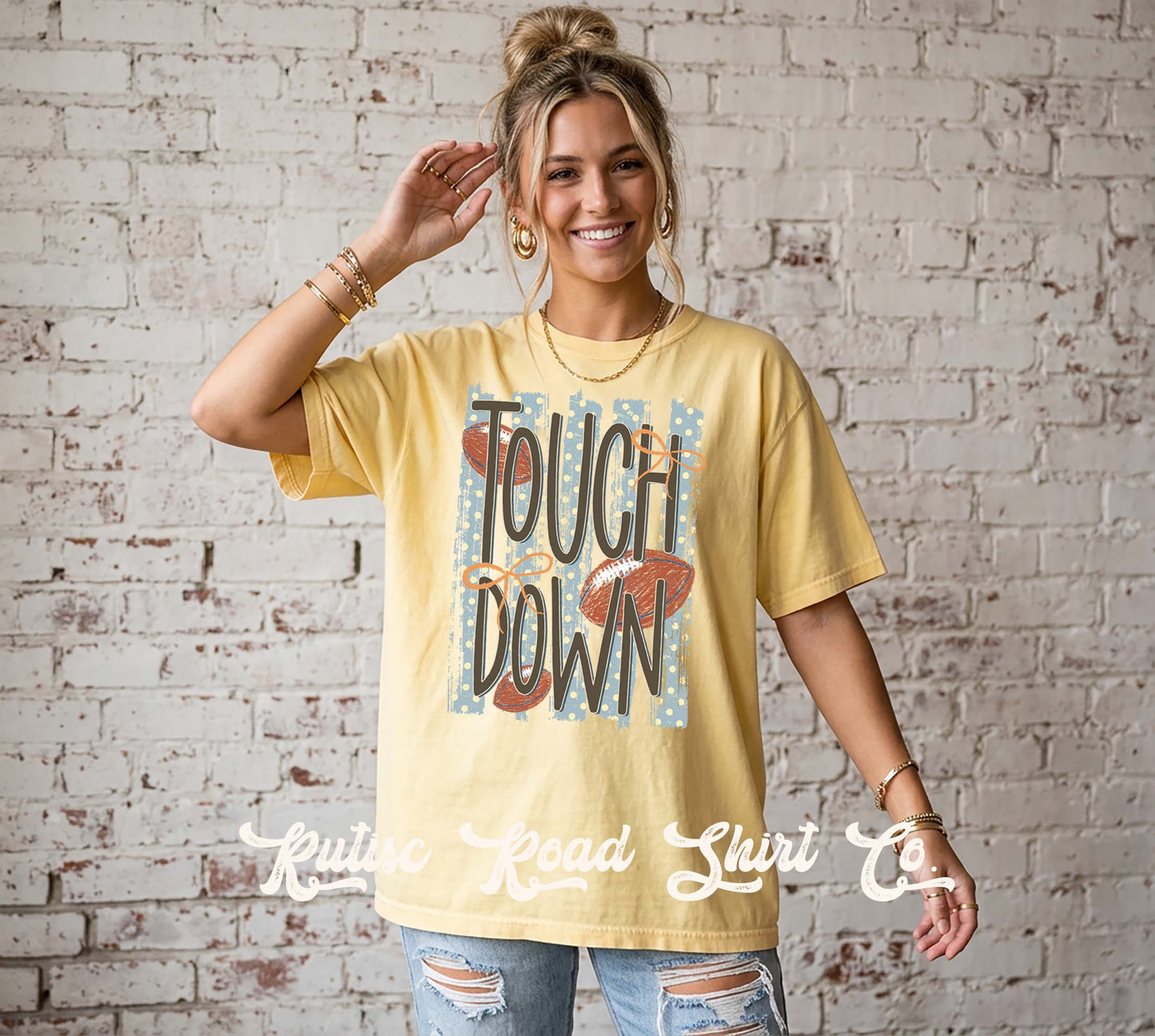 Football Touchdown Shirt, Football Mama Shirt, Comfort Colors Oversized Tee