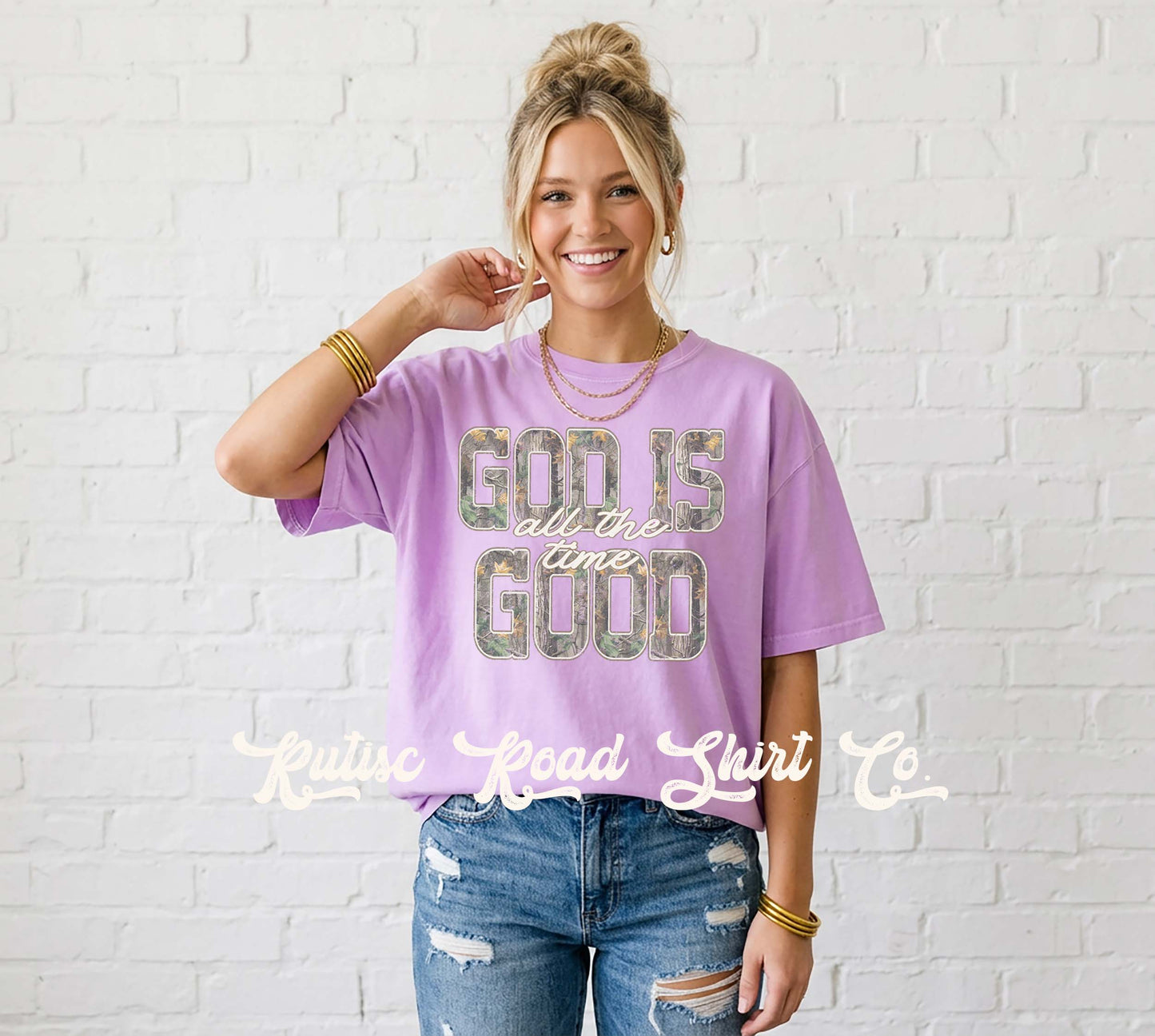 God is Good Camo Shirt, Religious Shirt, Comfort Colors Oversized Tee