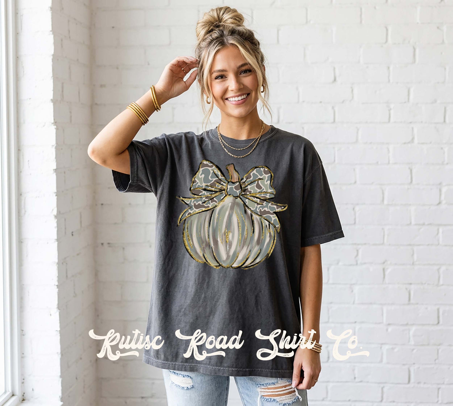 Camo Pumpkin Halloween Shirt, Comfort Colors Oversized Tee