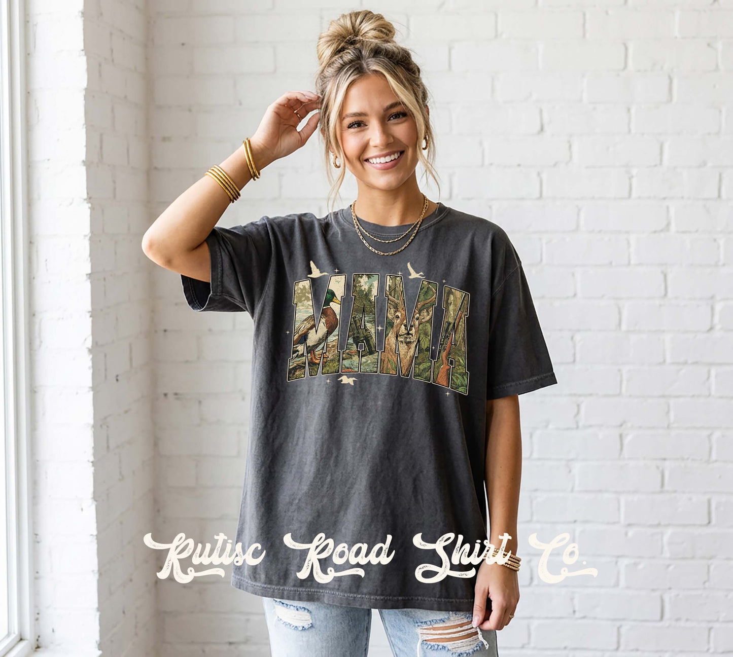 Camo Mama Hunting Shirt, Comfort Colors Oversized Tee