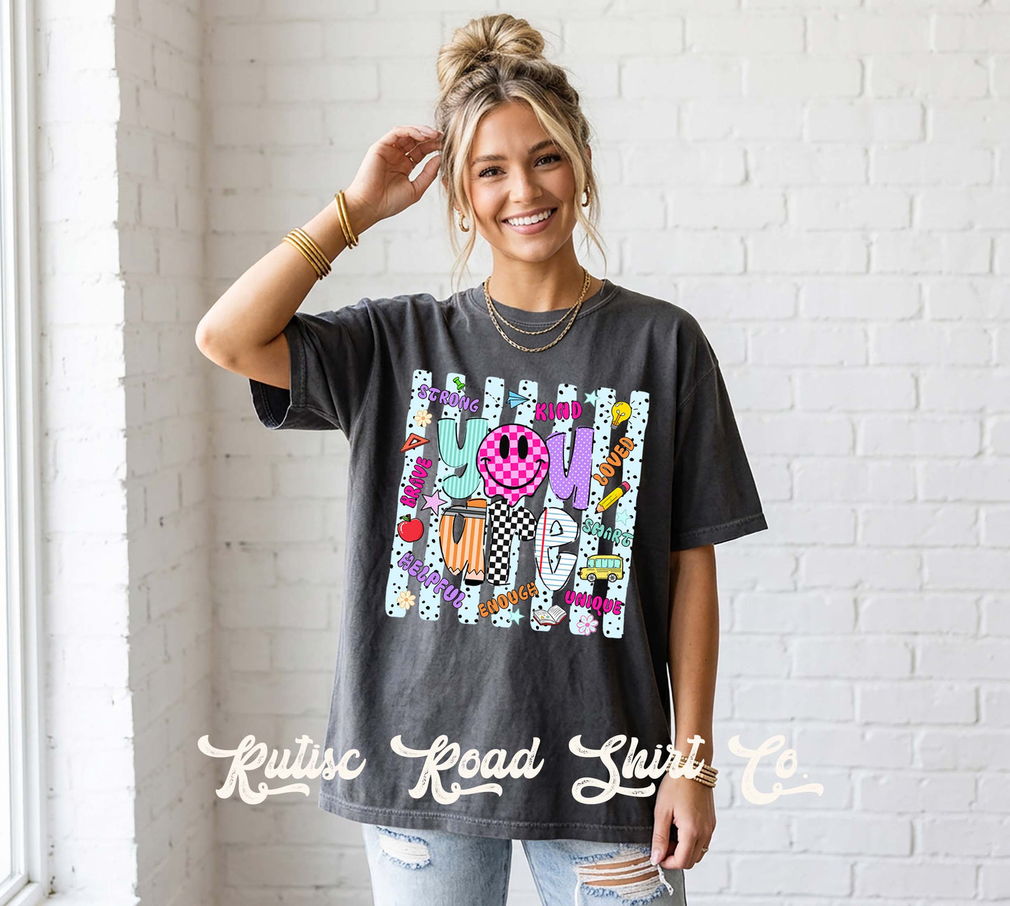 You are Enough Teacher Shirt, Comfort Colors Oversized Tee