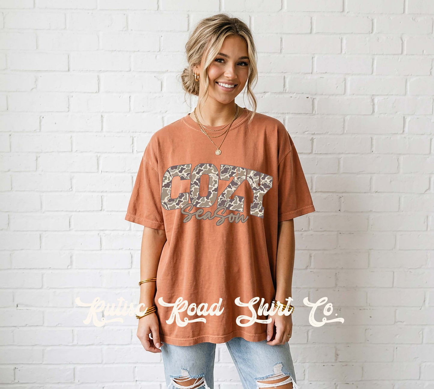Cozy Season Camo Shirt, Comfort Colors Oversized Tee