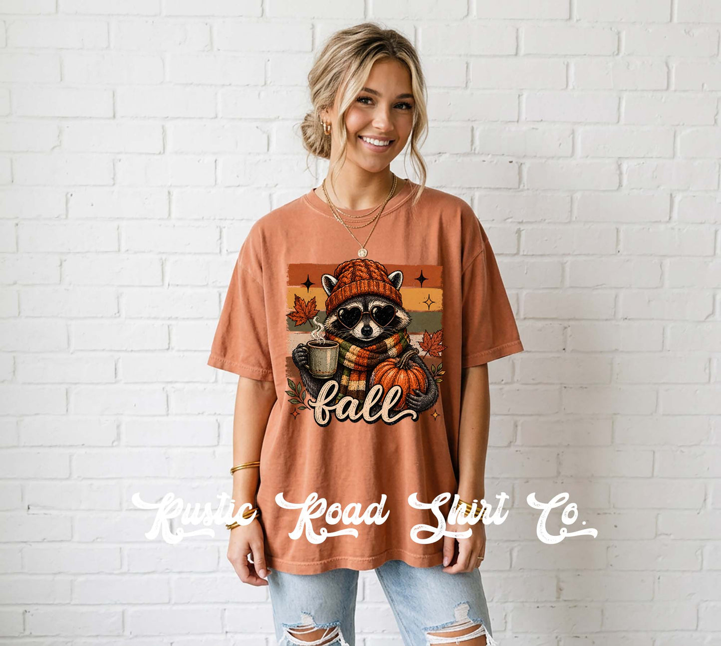 Fall Racoon Shirt, Autumn Shirt, Comfort Colors Oversized Tee