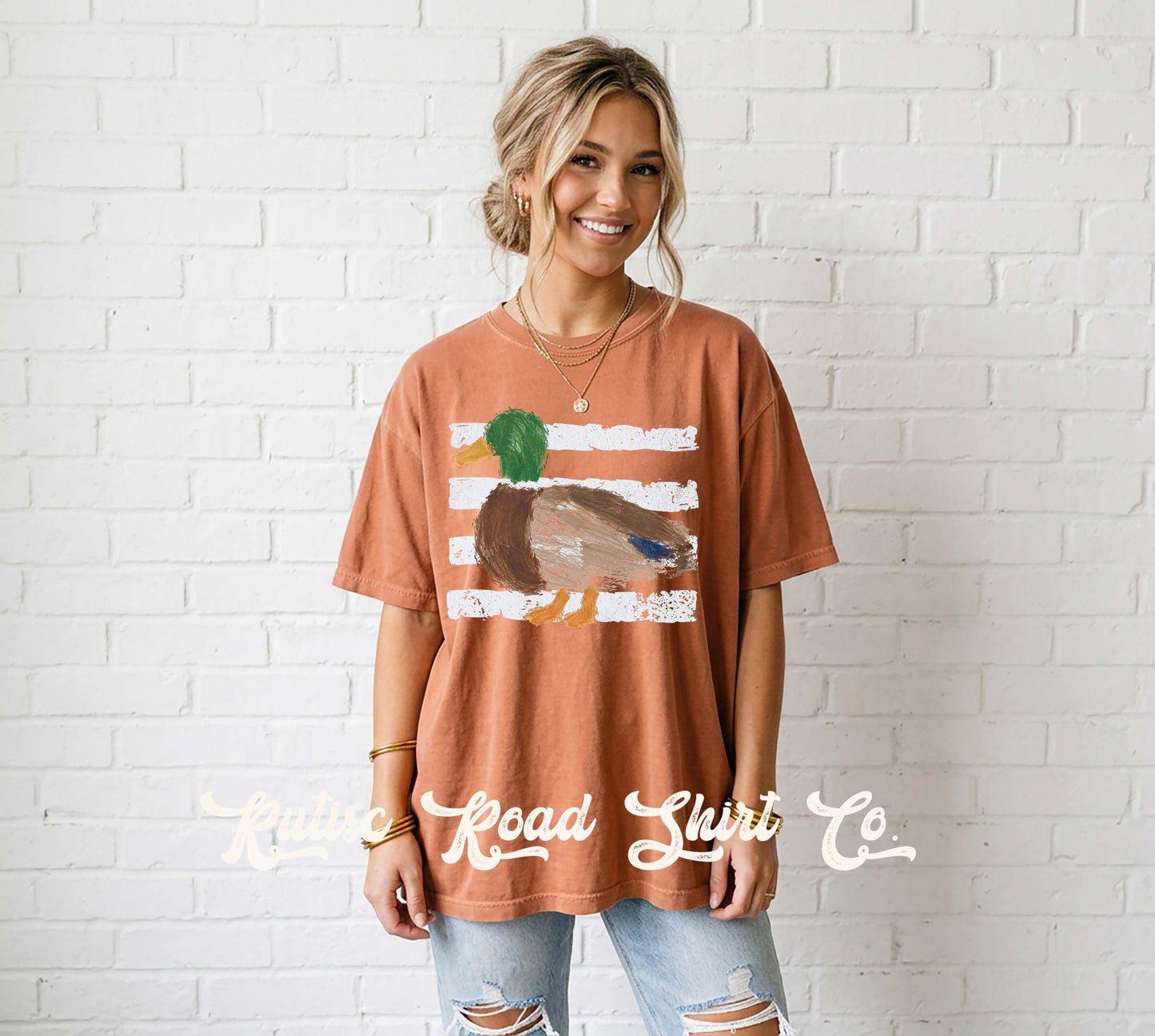Duck Hunting Striped Shirt, Comfort Colors Oversized Tee