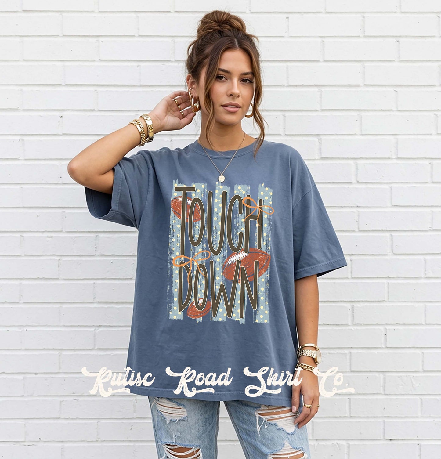 Football Touchdown Shirt, Football Mama Shirt, Comfort Colors Oversized Tee