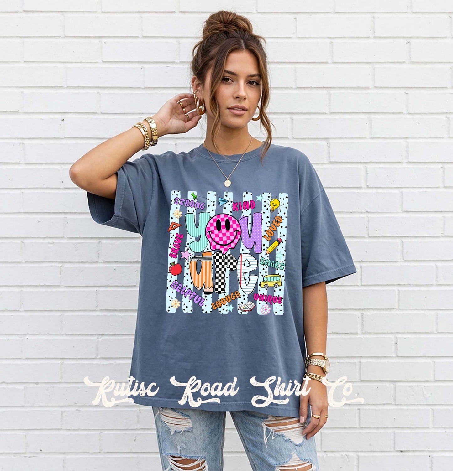 You are Enough Teacher Shirt, Comfort Colors Oversized Tee