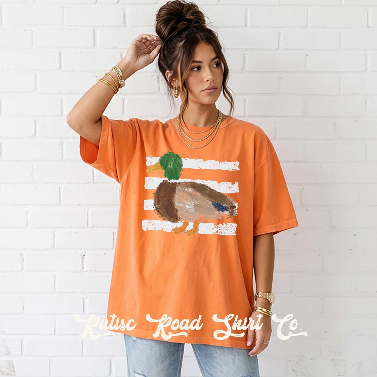Duck Hunting Striped Shirt, Comfort Colors Oversized Tee