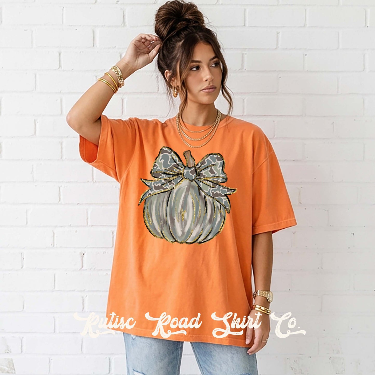 Camo Pumpkin Halloween Shirt, Comfort Colors Oversized Tee