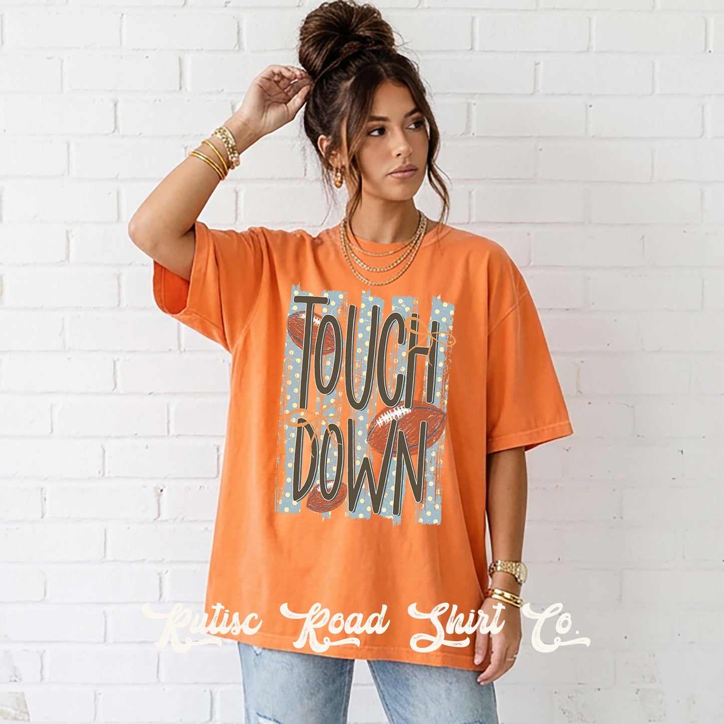 Football Touchdown Shirt, Football Mama Shirt, Comfort Colors Oversized Tee