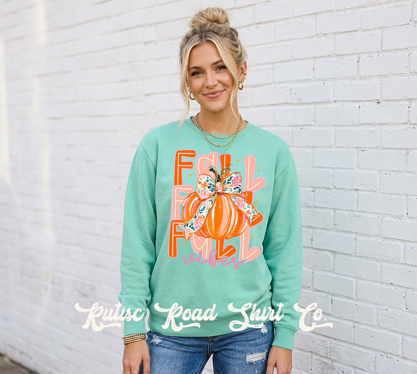 Fall Vibes Sweatshirt, Garment Dyed Crewneck Sweatshirt