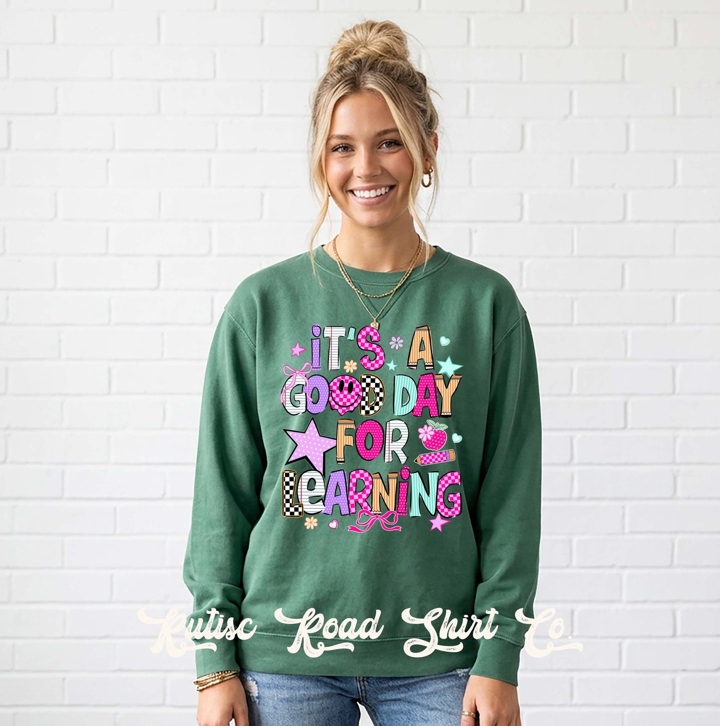 Good Time for Learning Sweatshirt, Garment Dyed Crewneck Sweatshirt