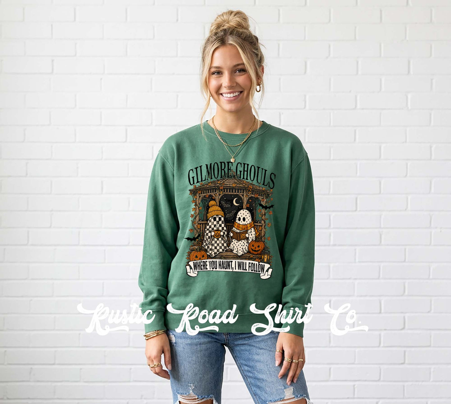 Ghouls Halloween Sweatshirt, Vintage Inspired Halloween Sweatshirt, Garment Dyed Crewneck Sweatshirt