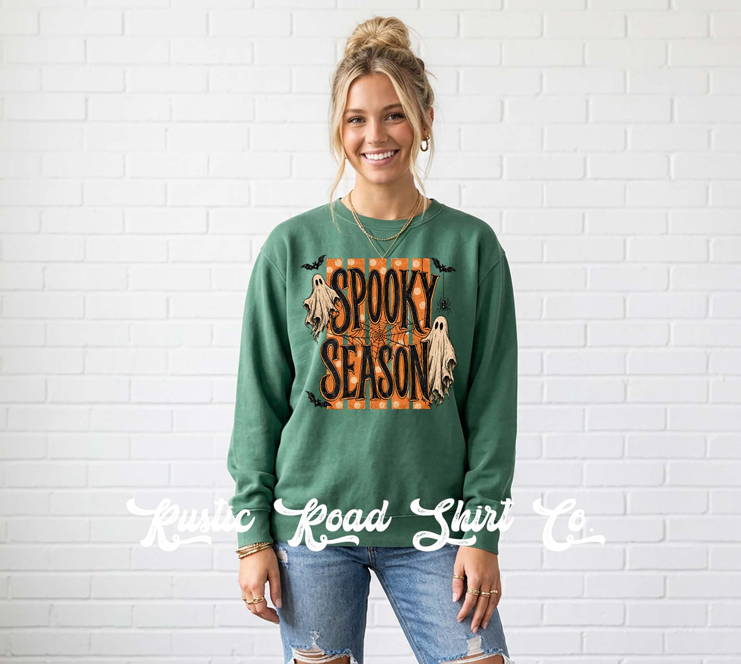 Spooky Season Halloween Sweatshirt, Vintage Inspired Halloween Sweatshirt, Garment Dyed Crewneck Sweatshirt
