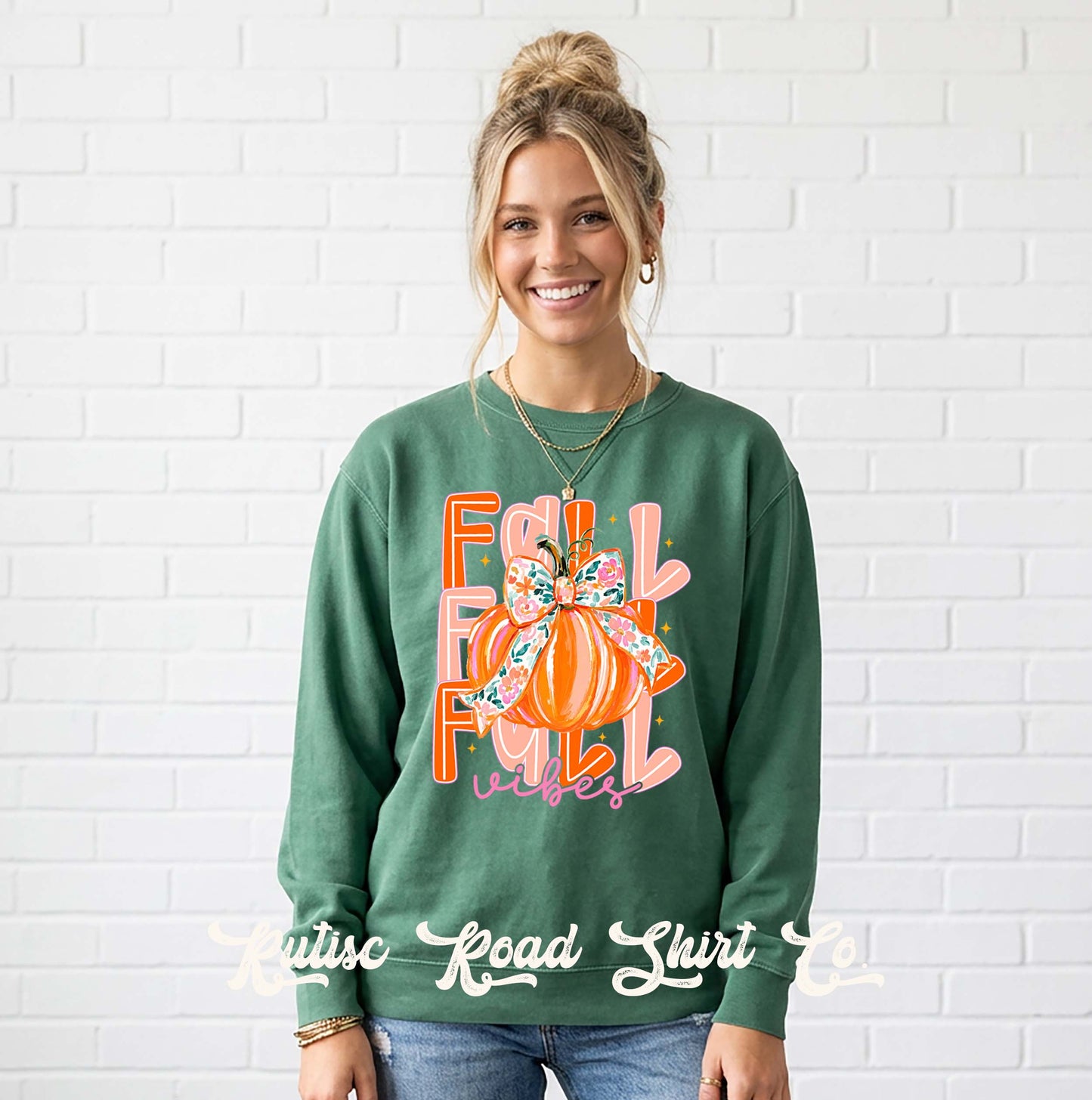 Fall Vibes Sweatshirt, Garment Dyed Crewneck Sweatshirt