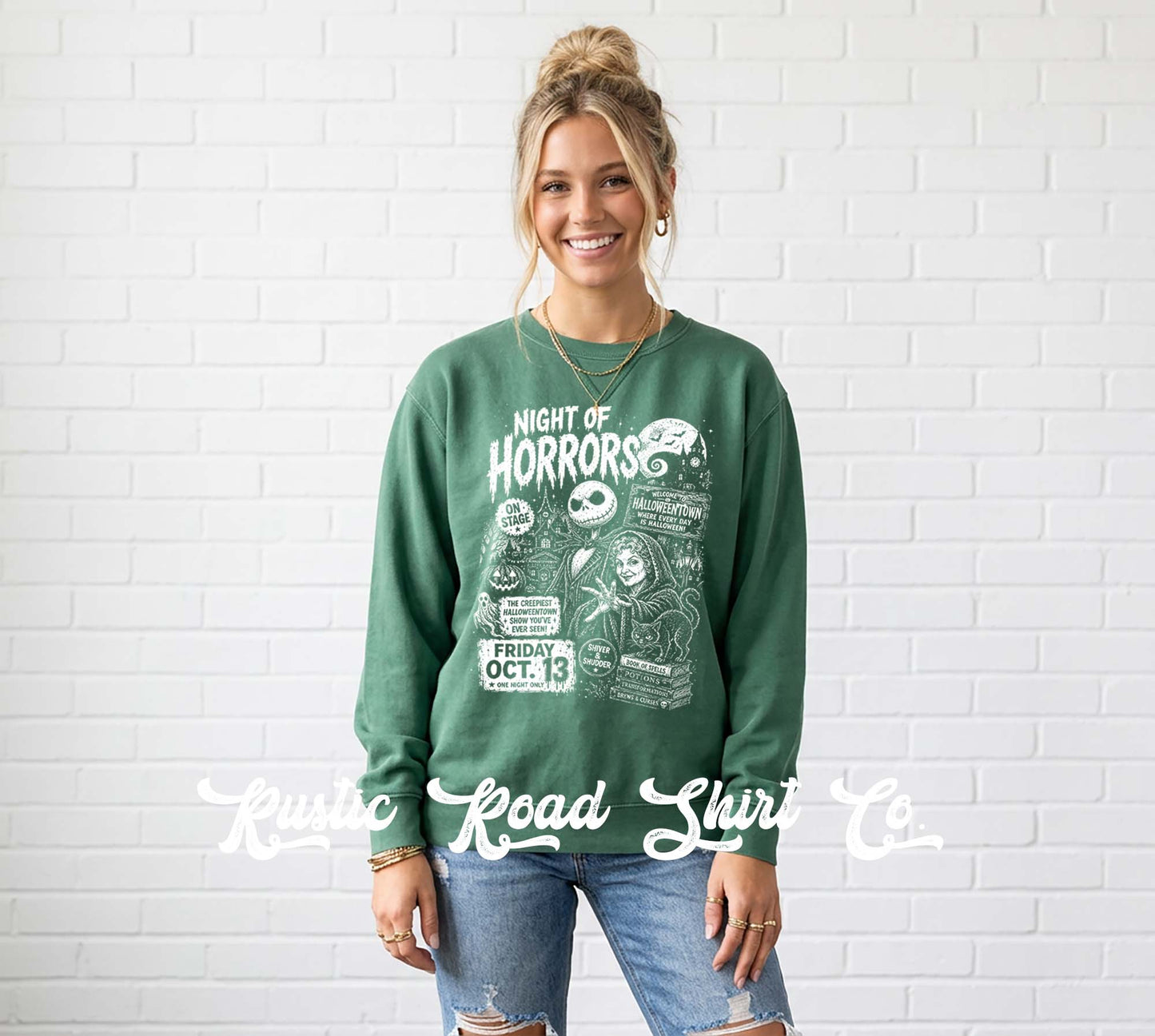 Monster Halloween Sweatshirt, Vintage Inspired Halloween Sweatshirt, Garment Dyed Crewneck Sweatshirt
