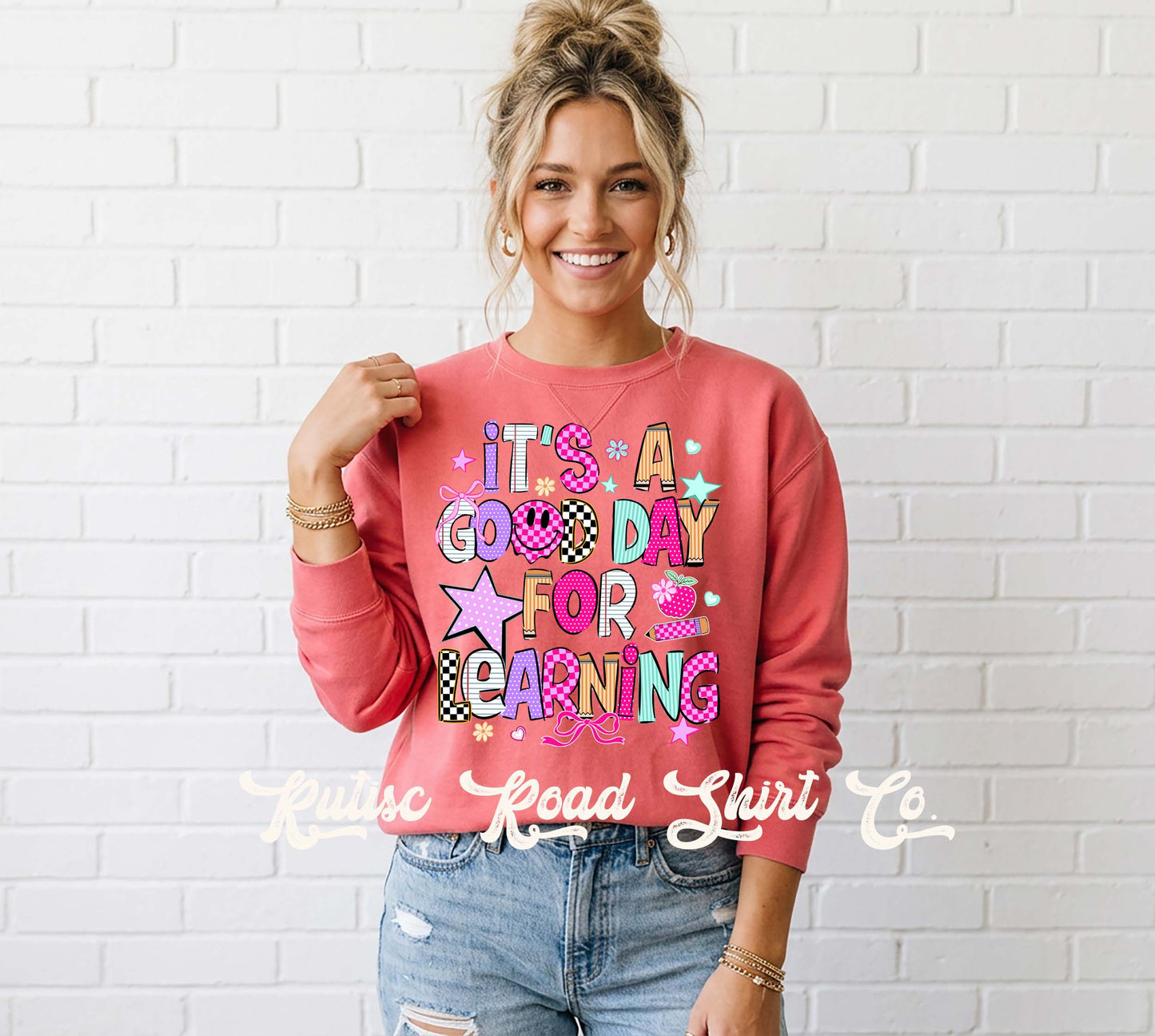 Good Time for Learning Sweatshirt, Garment Dyed Crewneck Sweatshirt