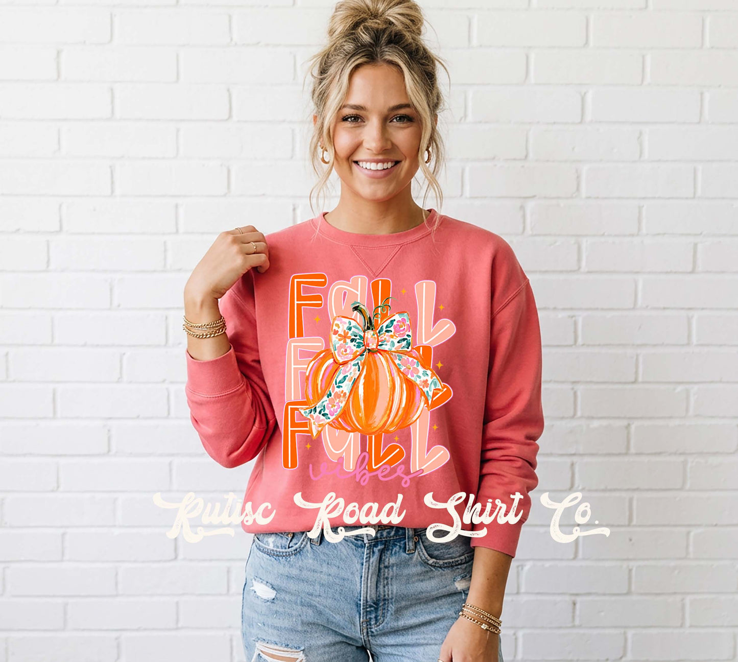 Fall Vibes Sweatshirt, Garment Dyed Crewneck Sweatshirt