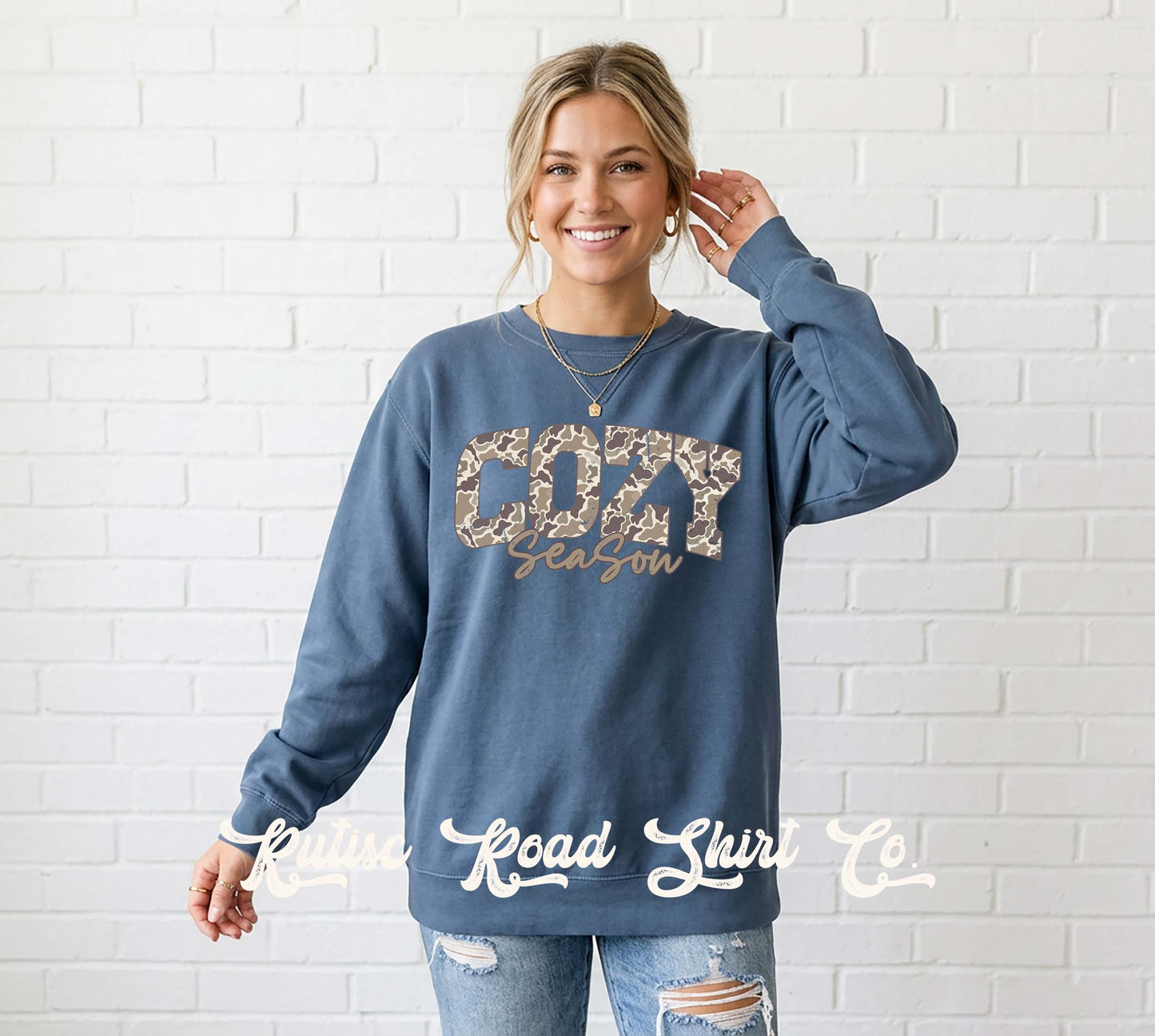 Cozy Season Sweatshirt, Garment Dyed Crewneck Sweatshirt