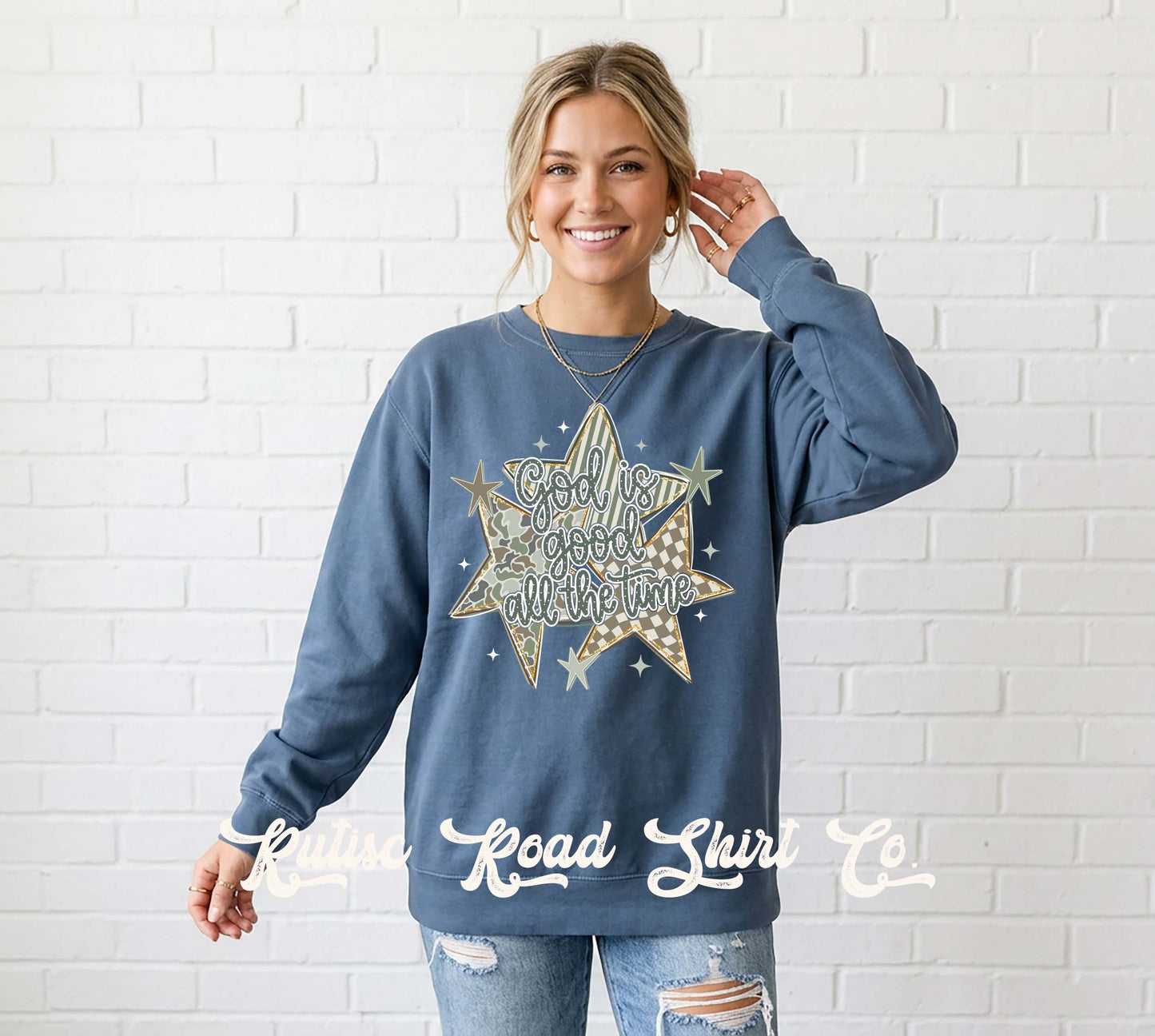 God is Good All the Time Sweatshirt, Garment Dyed Crewneck Sweatshirt