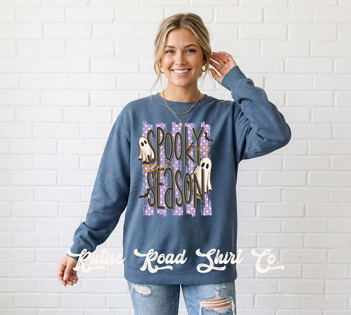 Spooky Season Halloween Sweatshirt, Vintage Inspired Halloween Sweatshirt, Garment Dyed Crewneck Sweatshirt
