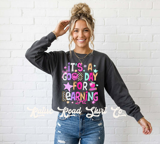 Good Time for Learning Sweatshirt, Garment Dyed Crewneck Sweatshirt