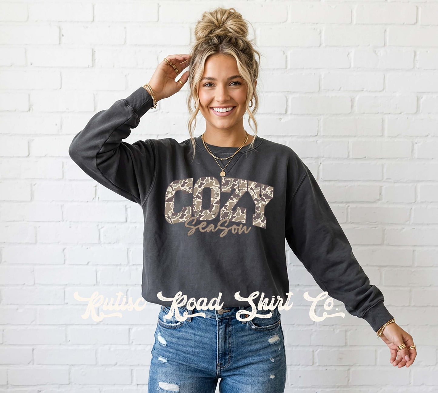 Cozy Season Sweatshirt, Garment Dyed Crewneck Sweatshirt
