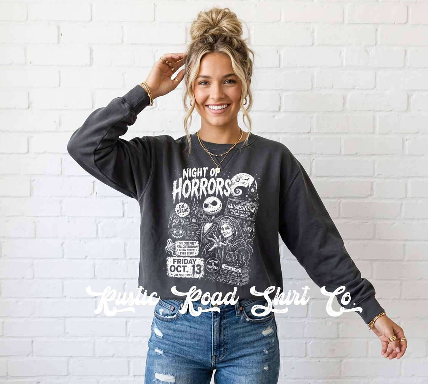 Monster Halloween Sweatshirt, Vintage Inspired Halloween Sweatshirt, Garment Dyed Crewneck Sweatshirt