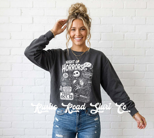 Monster Halloween Sweatshirt, Vintage Inspired Halloween Sweatshirt, Garment Dyed Crewneck Sweatshirt