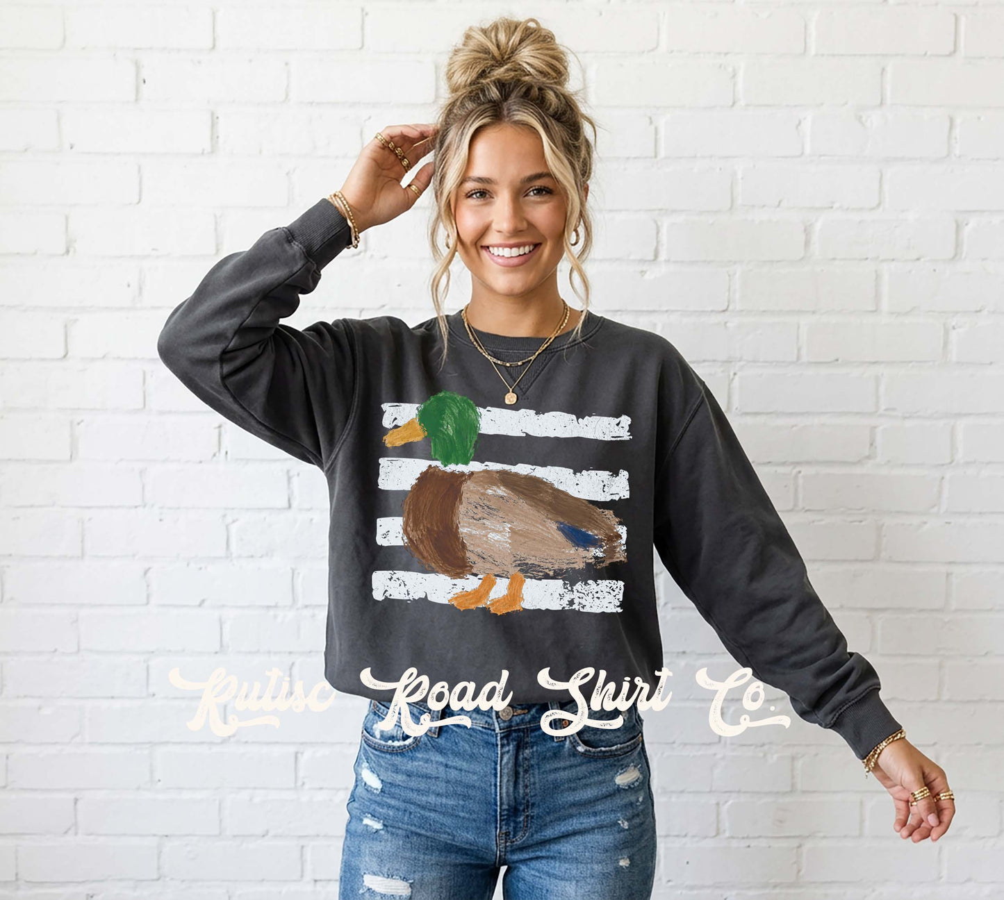 Duck Hunting Sweatshirt, Garment Dyed Crewneck Sweatshirt